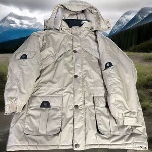 John Blair Men’s Parka Coat 3XL TL Hoodie Chestnut 7 Pockets Full Zip Hook &Loop